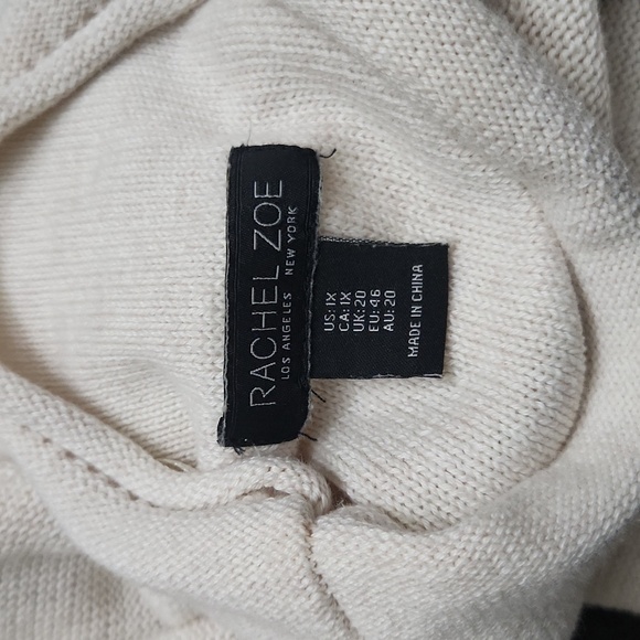 Elegant Color block green cream & brown sweater Career Contemporary Minimalist - Picture 10 of 11